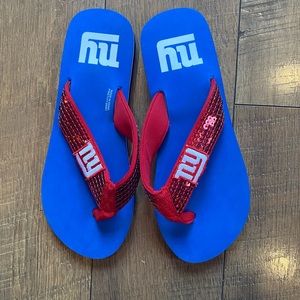 New York Giants NFL Sequin Flip Flops Size 6